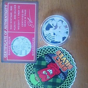 Shake your shamrocks, spicy silver mintage of only 500. .999 silver,